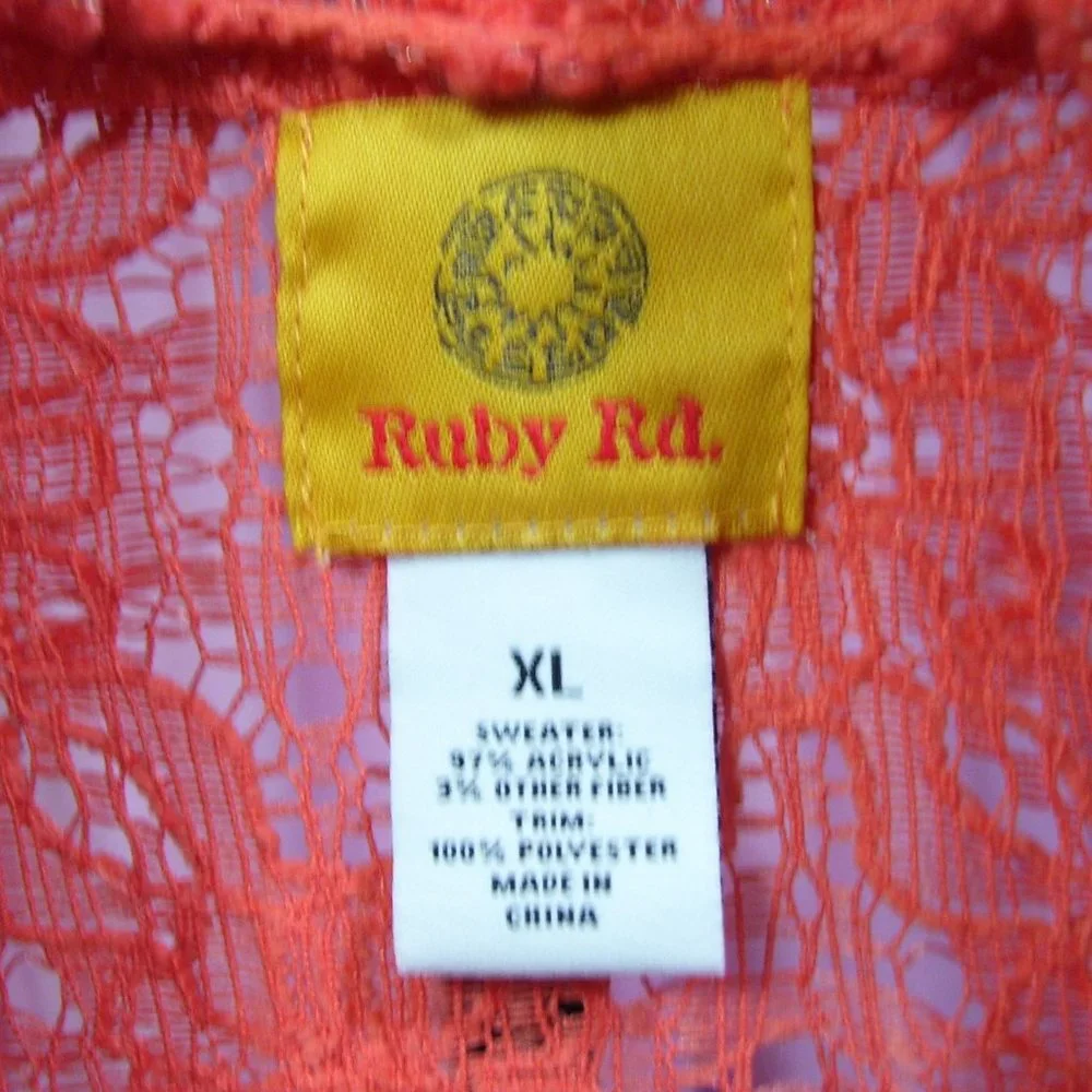Ruby Rd. Coral Sweater NWOT XL